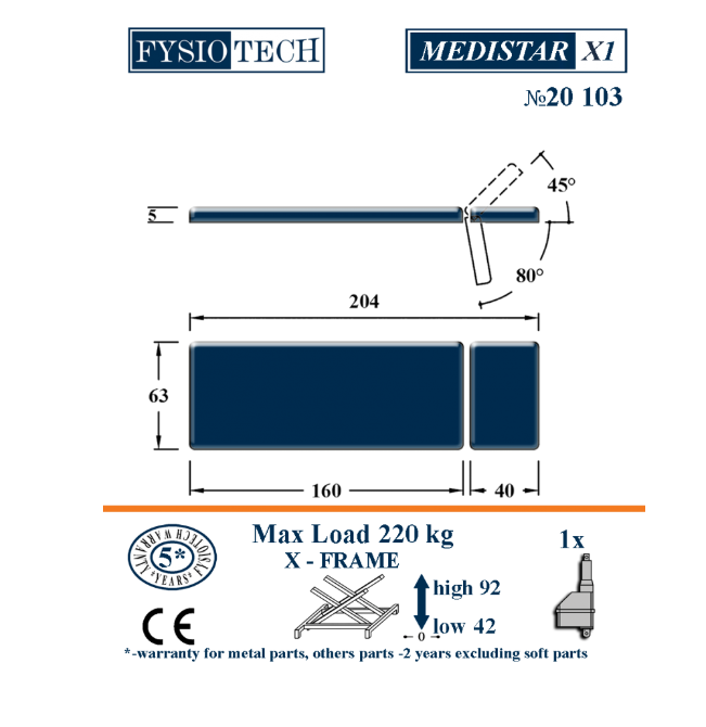 Undersökningsbrits- Medistar X1