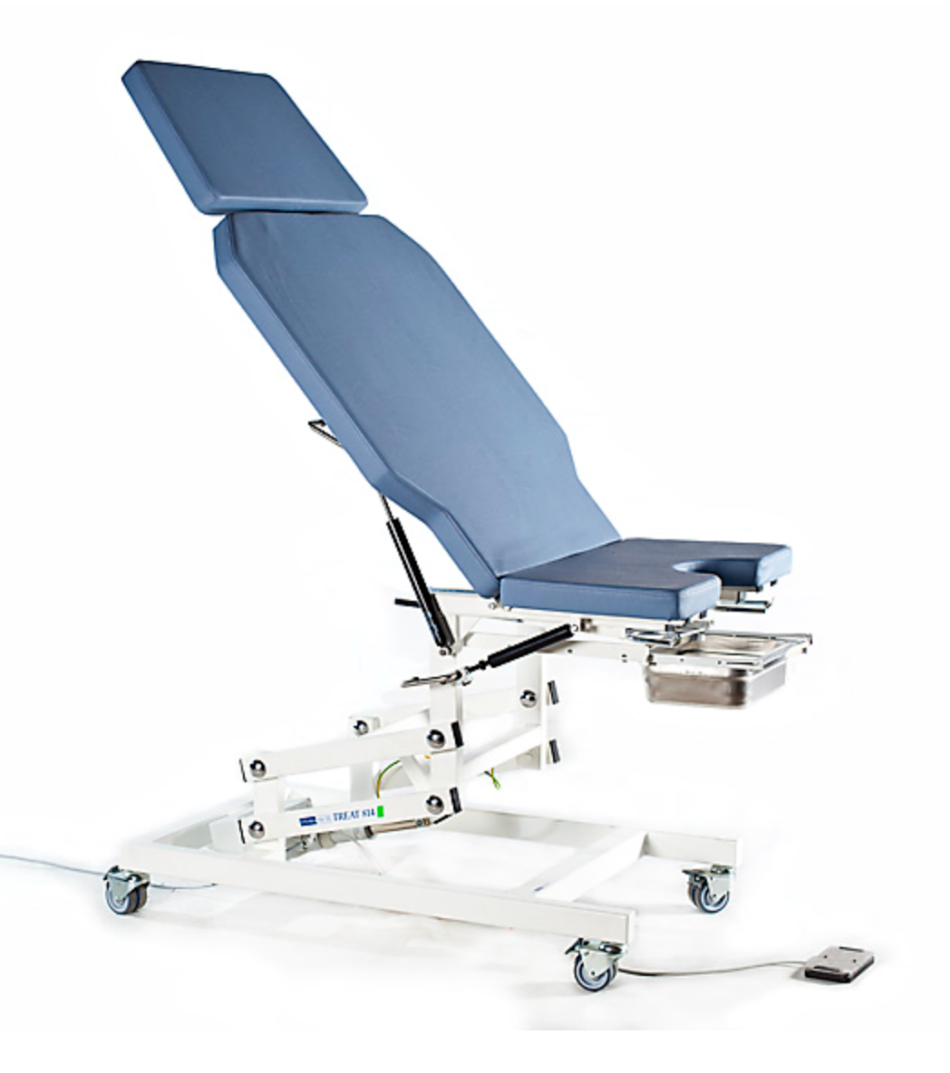 Höj- och sänkbar bänk för gynekologisk och medicinsk användning